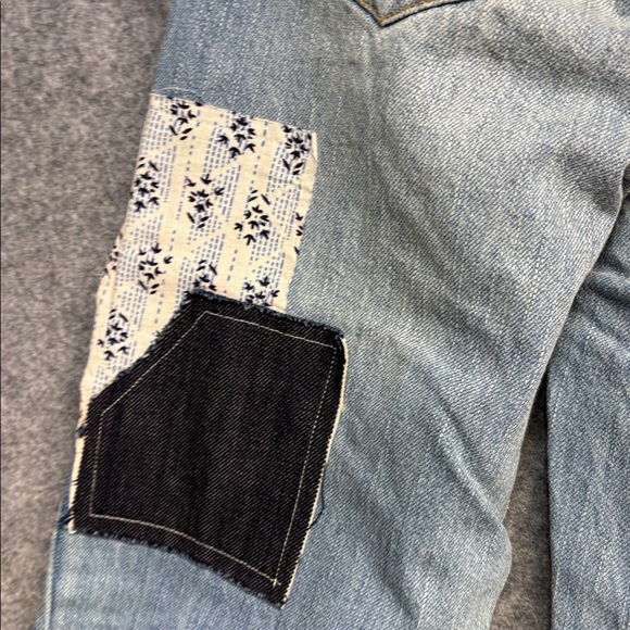 Urban Outfitters denim multi color  leg  BDG Multicolor Patchwork Flare jeans 25 - Picture 12 of 16